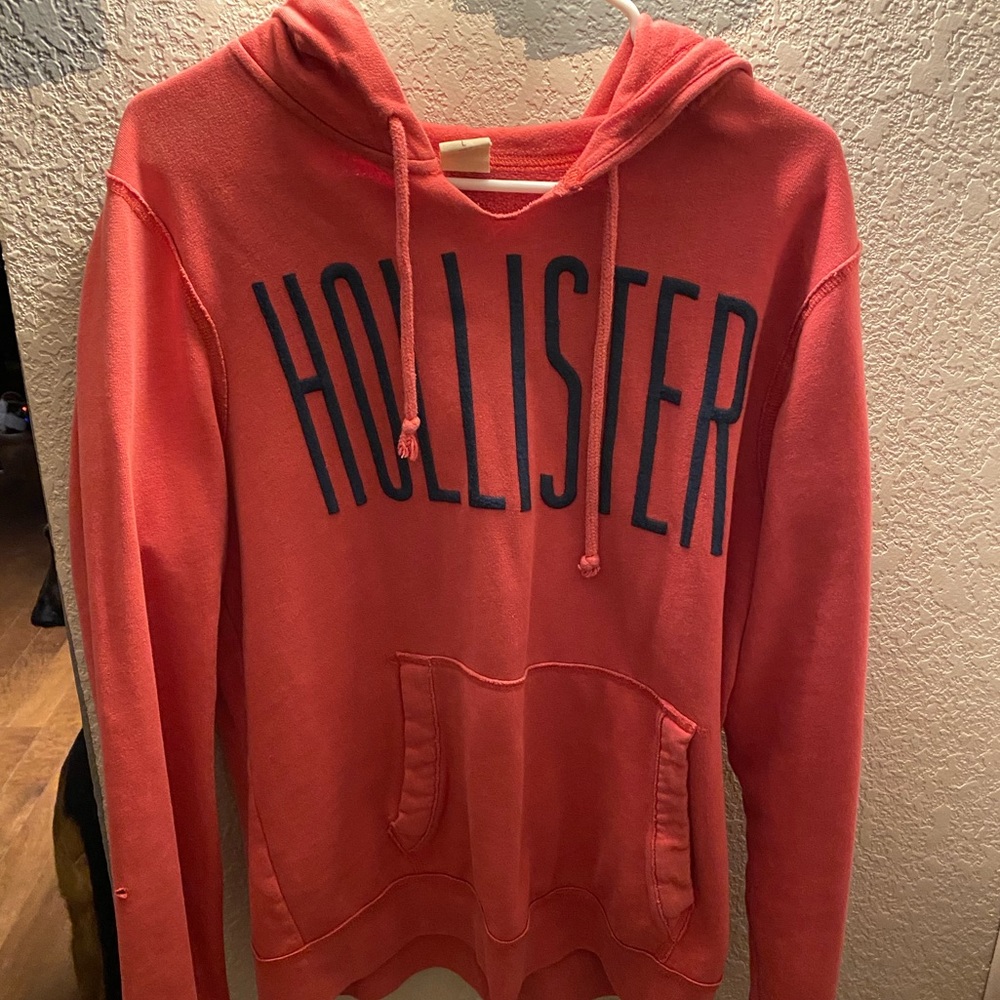 Hollister Hoodie. Size Large. Coral/salmon color.
